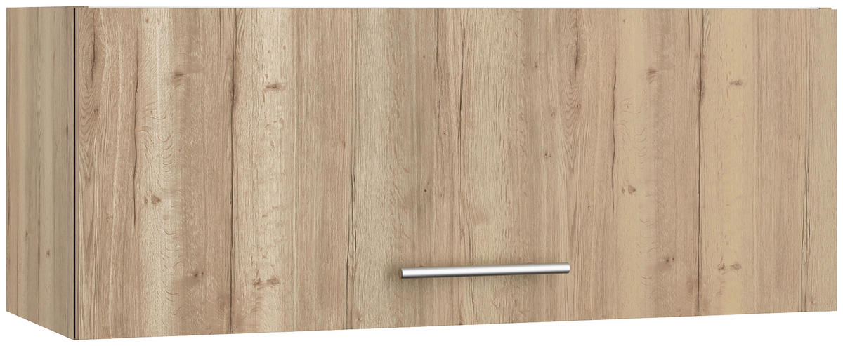ECKKÜCHE 270/200 cm  in Eichefarben  - Edelstahlfarben/Eichefarben, Basics, Holzwerkstoff/Metall (270/200cm) - Optifit