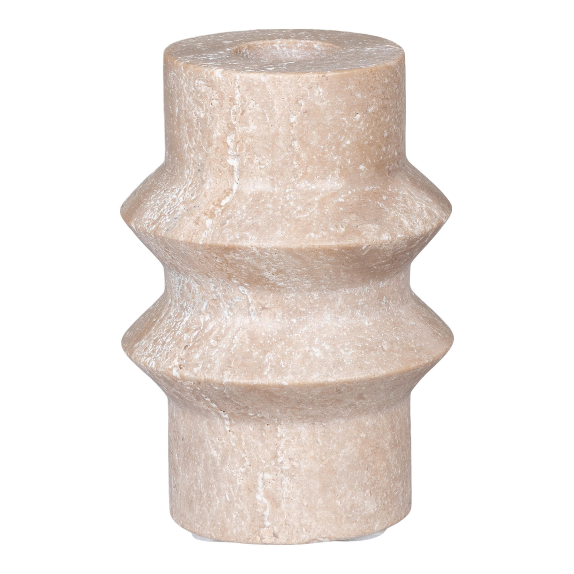 KERZENHALTER - Beige, Basics, Stein (7/10cm)