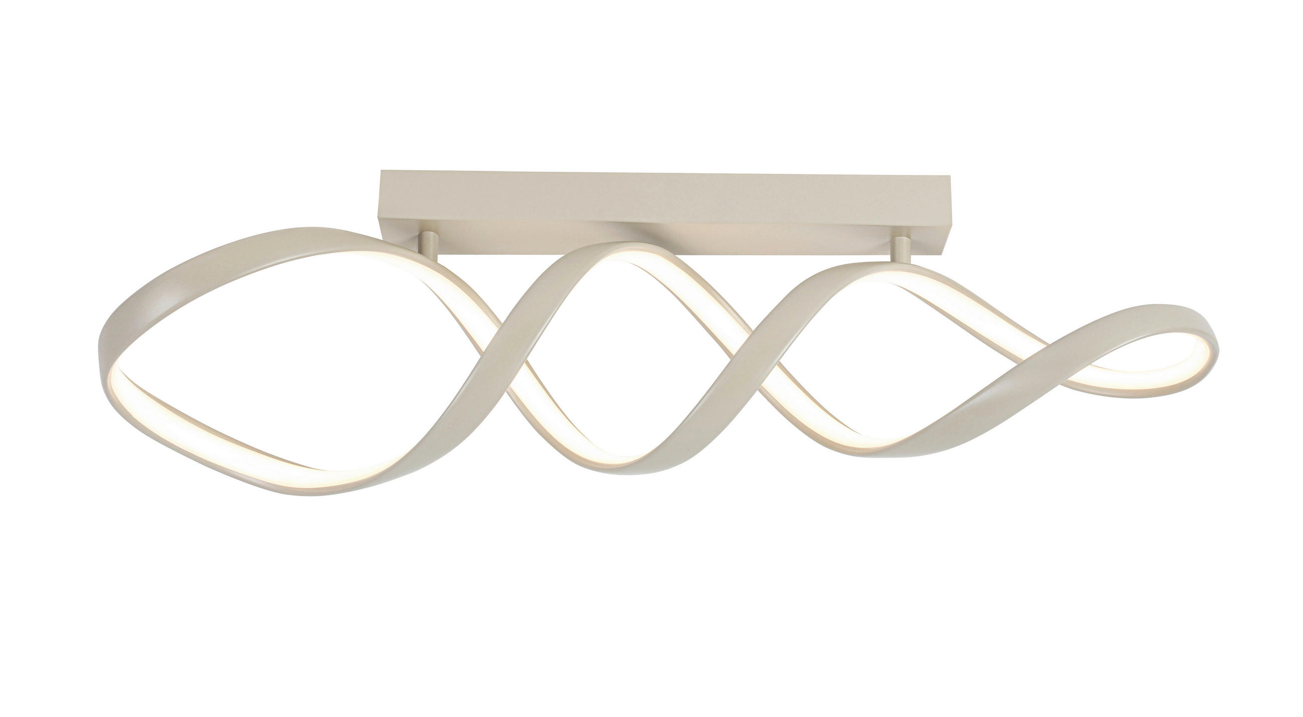 PLAFONIERĂ CU LED - nisipiu, Design, plastic/metal (80/17/23cm) - Novel