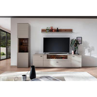 WOHNWAND 3-teilig  in  270/199/50 cm    - Anthrazit, Design, Glas/Holzwerkstoff (270/199/50cm) - Livetastic