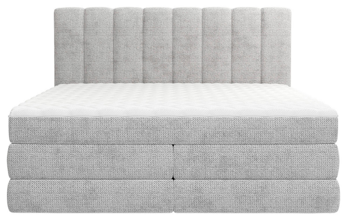 BOXSPRINGBETT 160/200 cm,  in Grau, Bettkasten, Matratzen, H2 + H3 = mittel + fest  - Schwarz/Grau, KONVENTIONELL, Kunststoff/Textil (160/200cm) - Carryhome
