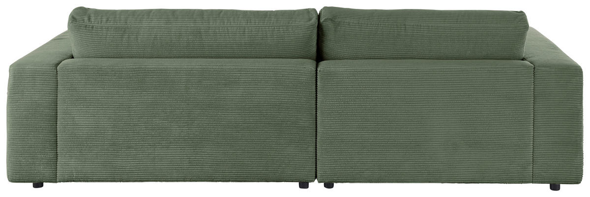 ECKSOFA in Cord Olivgrün  - Schwarz/Olivgrün, Design, Kunststoff/Textil (190/270cm) - Lomoco