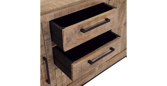 SIDEBOARD  in 140/80/40 cm  - Schwarz/Naturfarben, Design, Holz/Metall (140/80/40cm) - Landscape