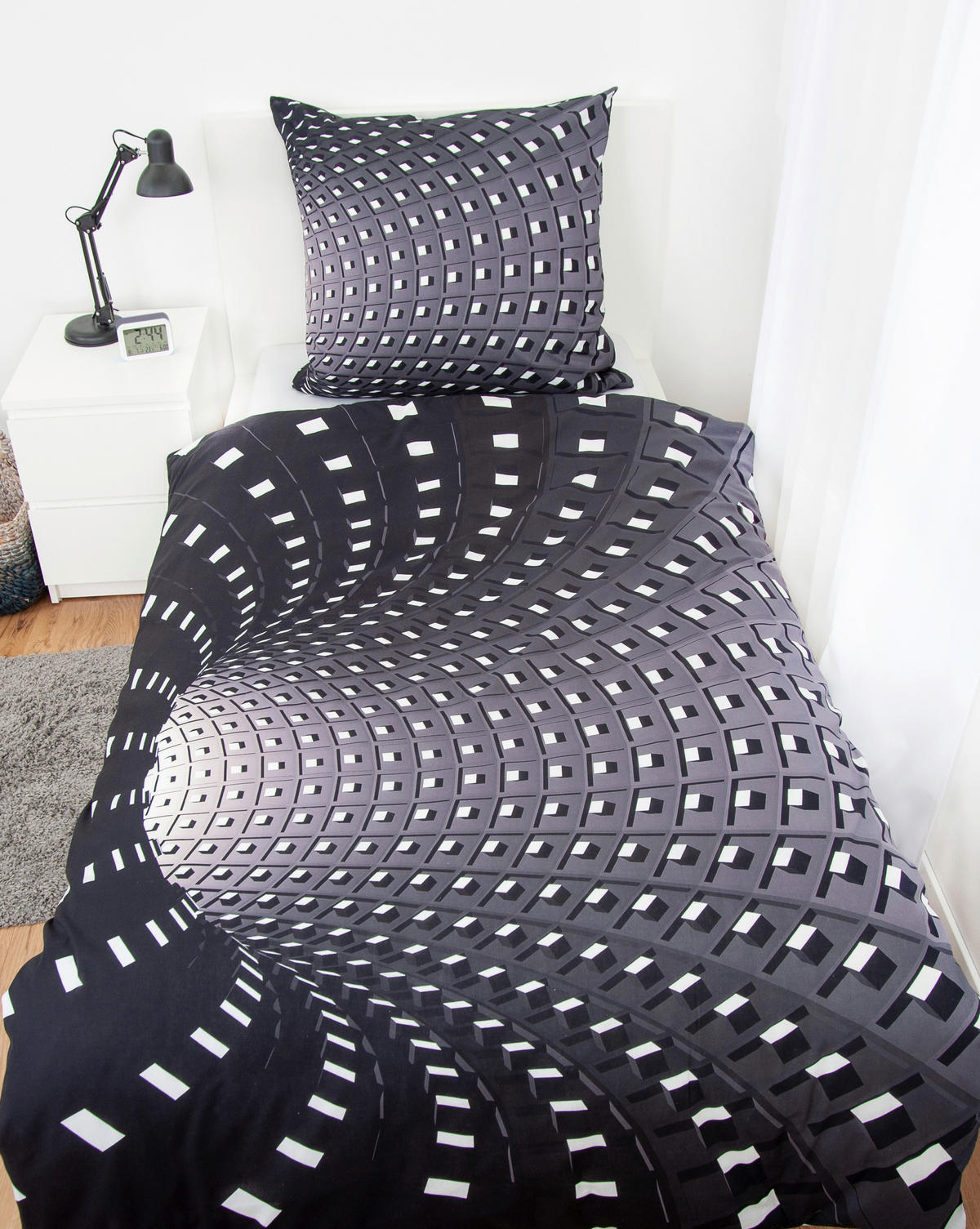 JUGENDBETTWÄSCHE Renforcé 135/200 cm  - Schwarz/Weiß, Trend, Textil (135/200cm) - Herding