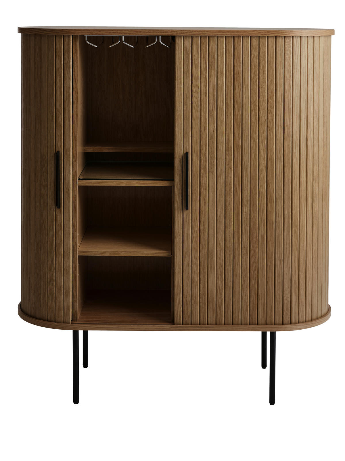 WEINSCHRANK Eiche dunkel  100/118/40 cm  - Eiche dunkel/Schwarz, Trend, Holz/Holzwerkstoff (100/118/40cm) - home24