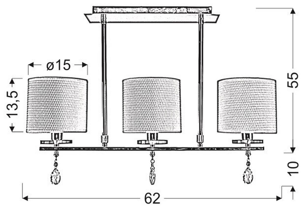 TAKLAMPA Estera 62/15/55 cm  - kromfärg, Klassisk, metall/plast (62/15/55cm)