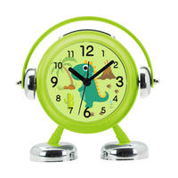 WECKER Grün, Schwarz, Silberfarben 13,8/13,3/6,6 cm  - Silberfarben/Schwarz, Basics, Kunststoff/Metall (13,8/13,3/6,6cm) - Ambia Home