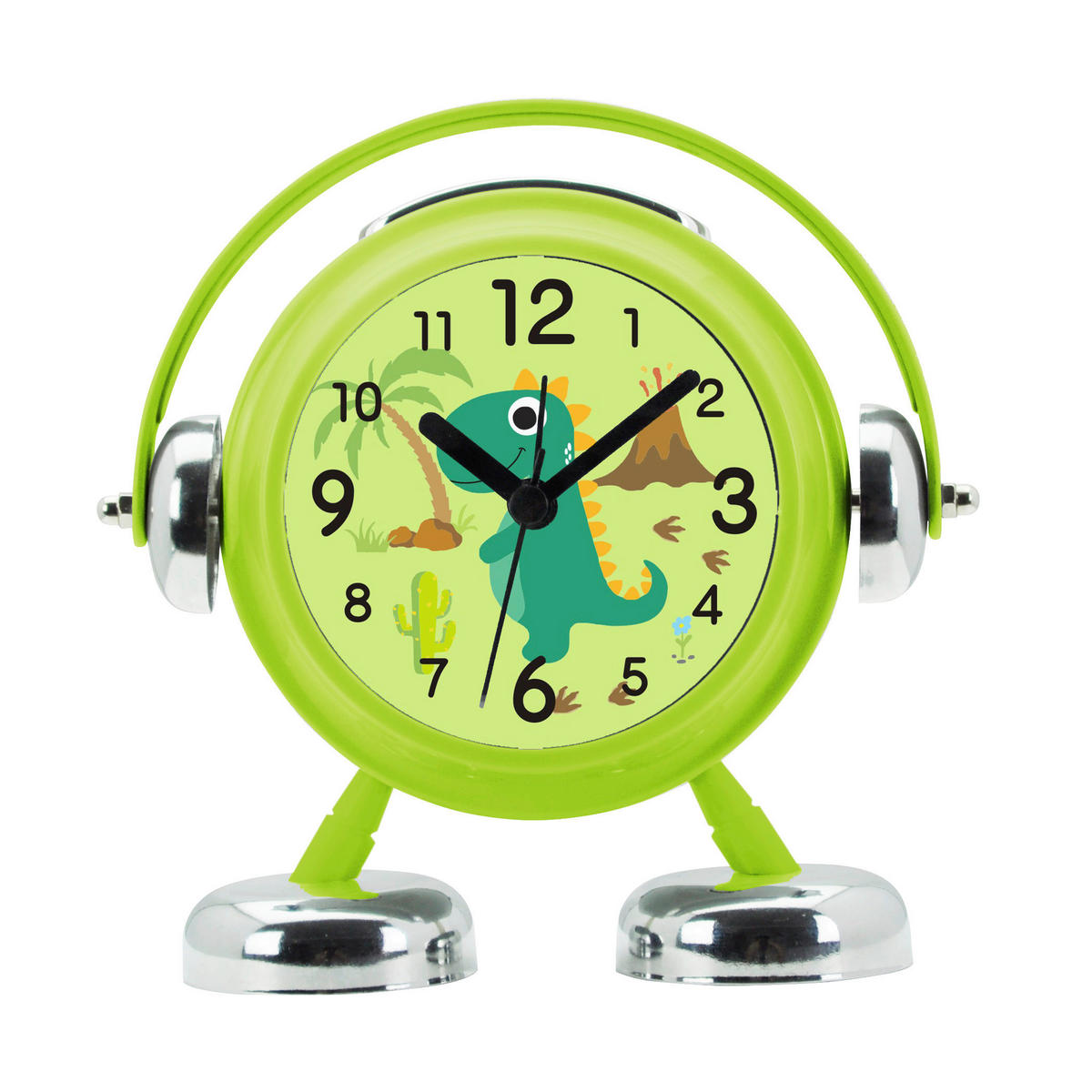 WECKER Grün, Schwarz, Silberfarben 13,8/13,3/6,6 cm  - Silberfarben/Schwarz, Basics, Kunststoff/Metall (13,8/13,3/6,6cm) - Ambia Home