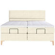 BOXSPRINGBETT 180/200 cm  in Creme  - Eichefarben/Creme, KONVENTIONELL, Holz/Textil (180/200cm) - Voleo