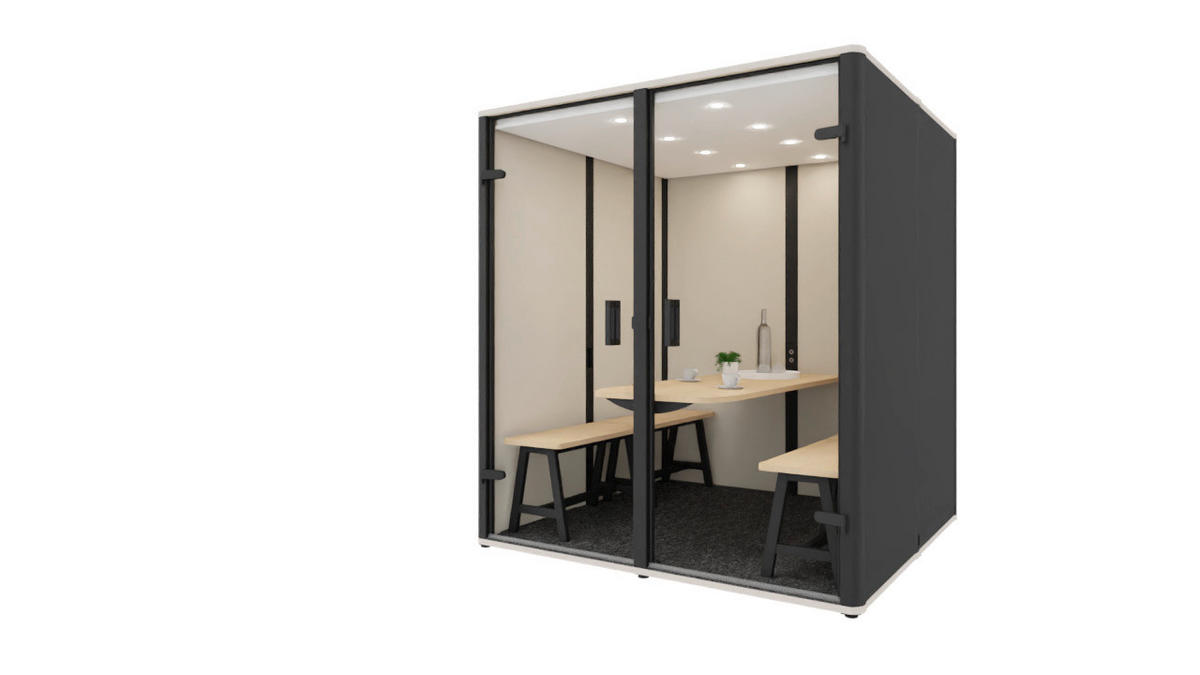 MEETINGBOX BOSSELINO QUATTRO - Schwarz, MODERN, Glas/Holzwerkstoff (190,9/215,5/191cm) - Bosse