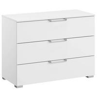KOMMODE 80/61/42 cm  in Weiss  - Weiss/Silberfarben, Design, Holzwerkstoff/Kunststoff (80/61/42cm) - Novel