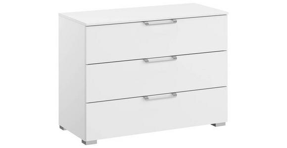 KOMMODE 80/61/42 cm in Weiß - Silberfarben/Alufarben, Design, Holzwerkstoff/Kunststoff (80/61/42cm) - Novel