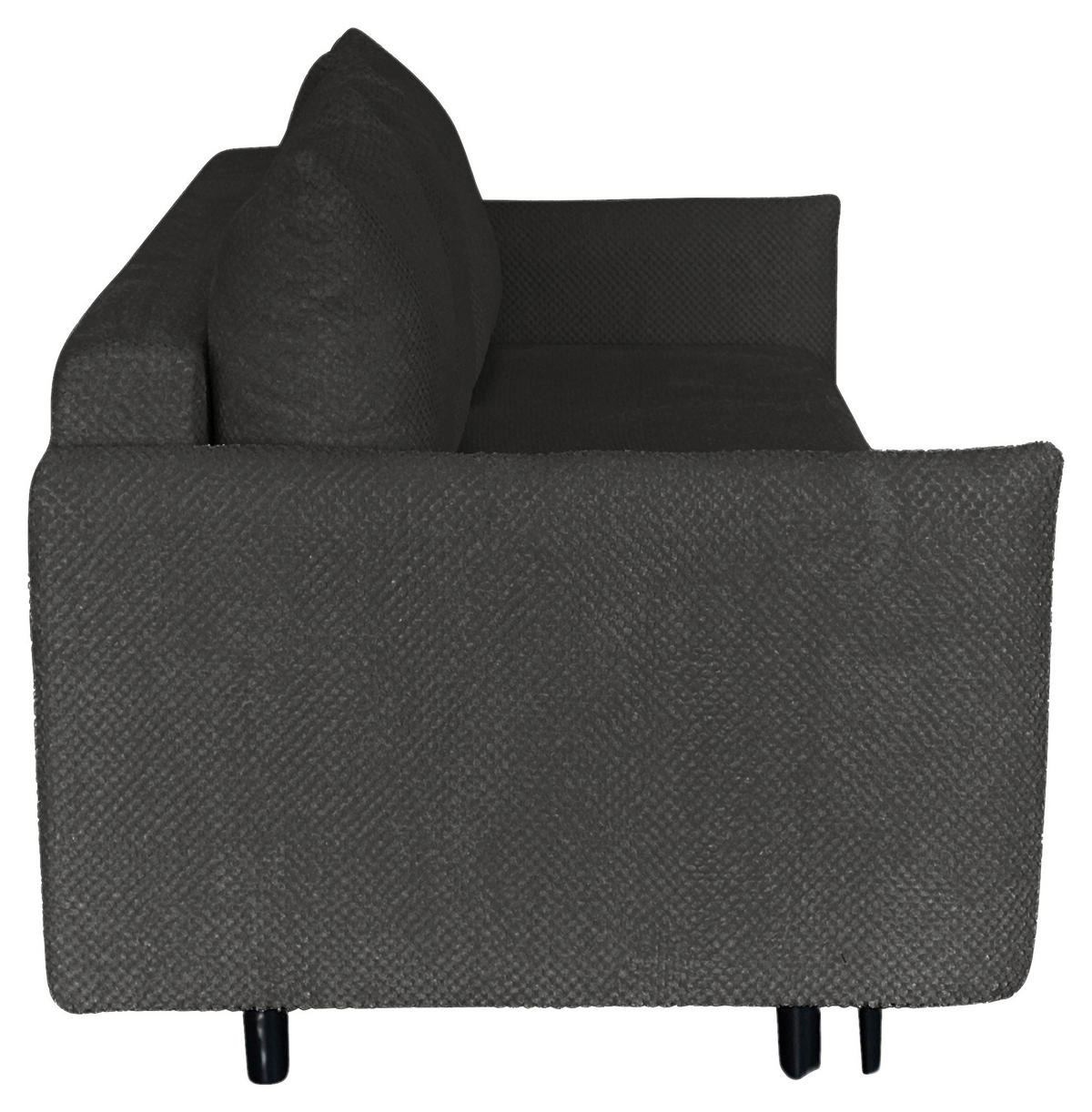 SCHLAFSOFA Webstoff Dunkelgrau  - Dunkelgrau/Schwarz, Design, Kunststoff/Textil (218/96/102cm) - MID.YOU