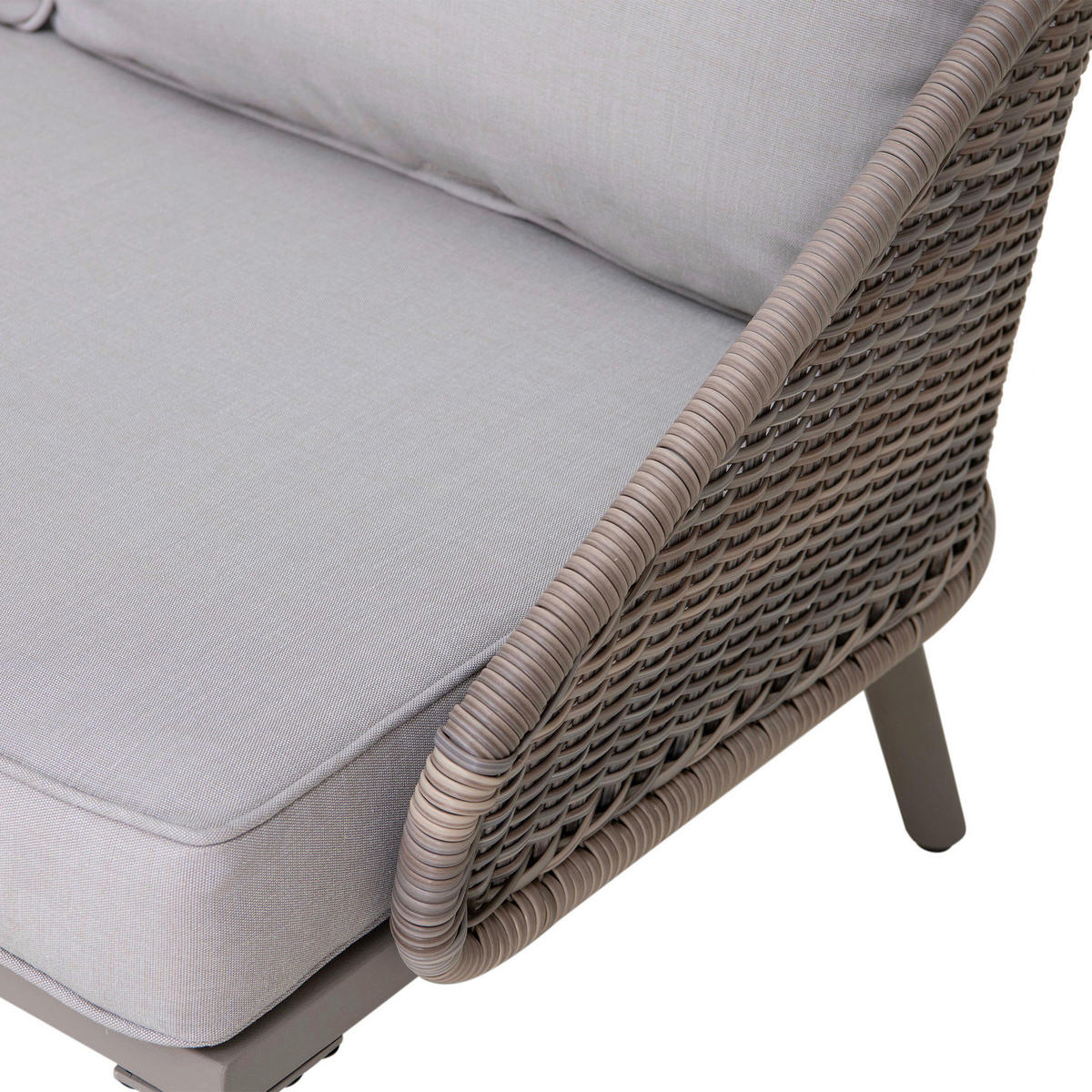 DOPPELLIEGE 142/82/128 cm Rattan  - Naturfarben/Grau, Basics, Holz/Kunststoff (142/82/128cm) - Modante