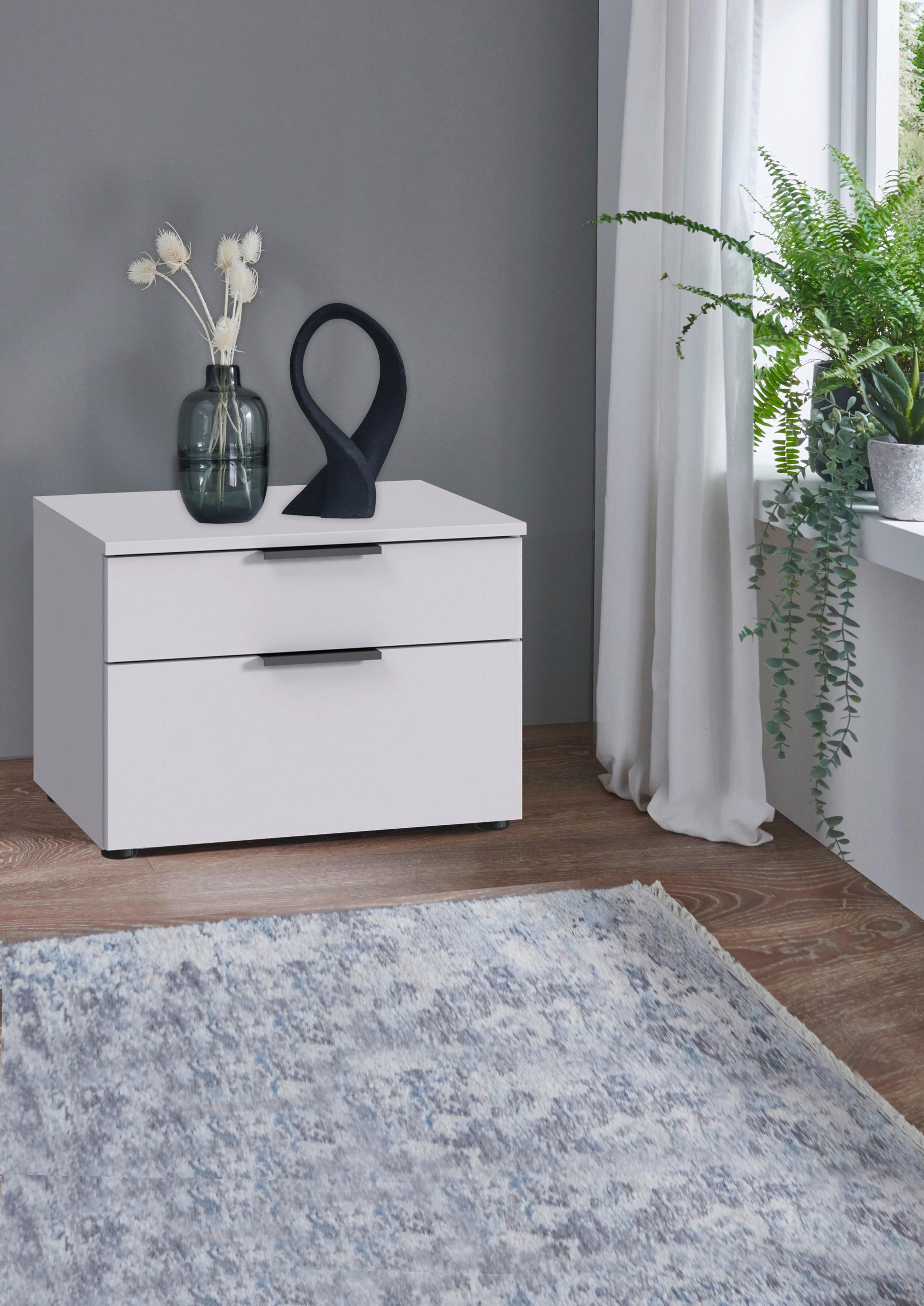 NACHTSCHRANK 54/47/41 cm  - Graphitfarben/Schwarz, Design, Holzwerkstoff/Kunststoff (54/47/41cm) - Boxxx