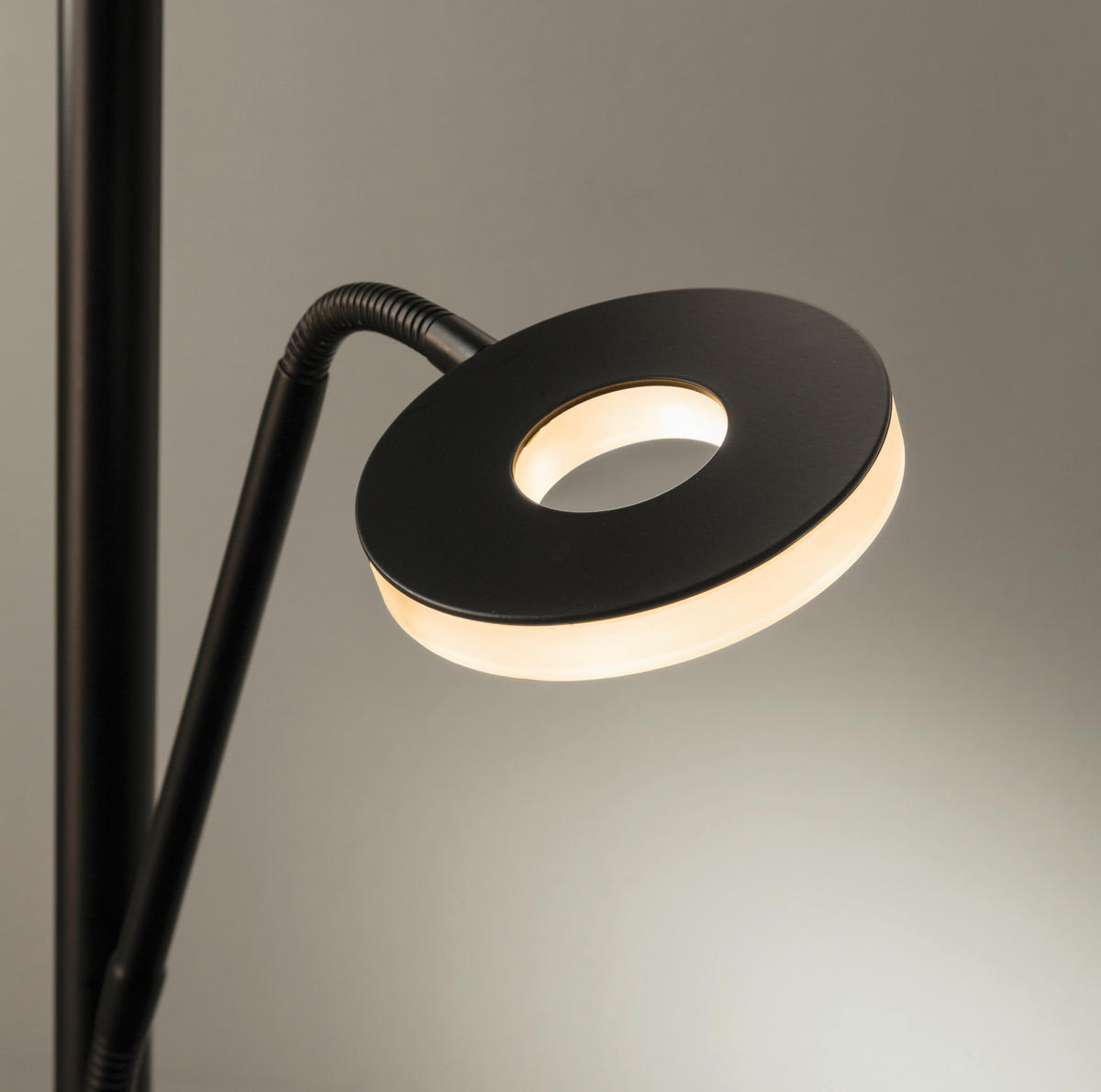 LED-STEHLEUCHTE - Weiss/Schwarz, Design, Metall (35/180cm) - Fischer & Honsel