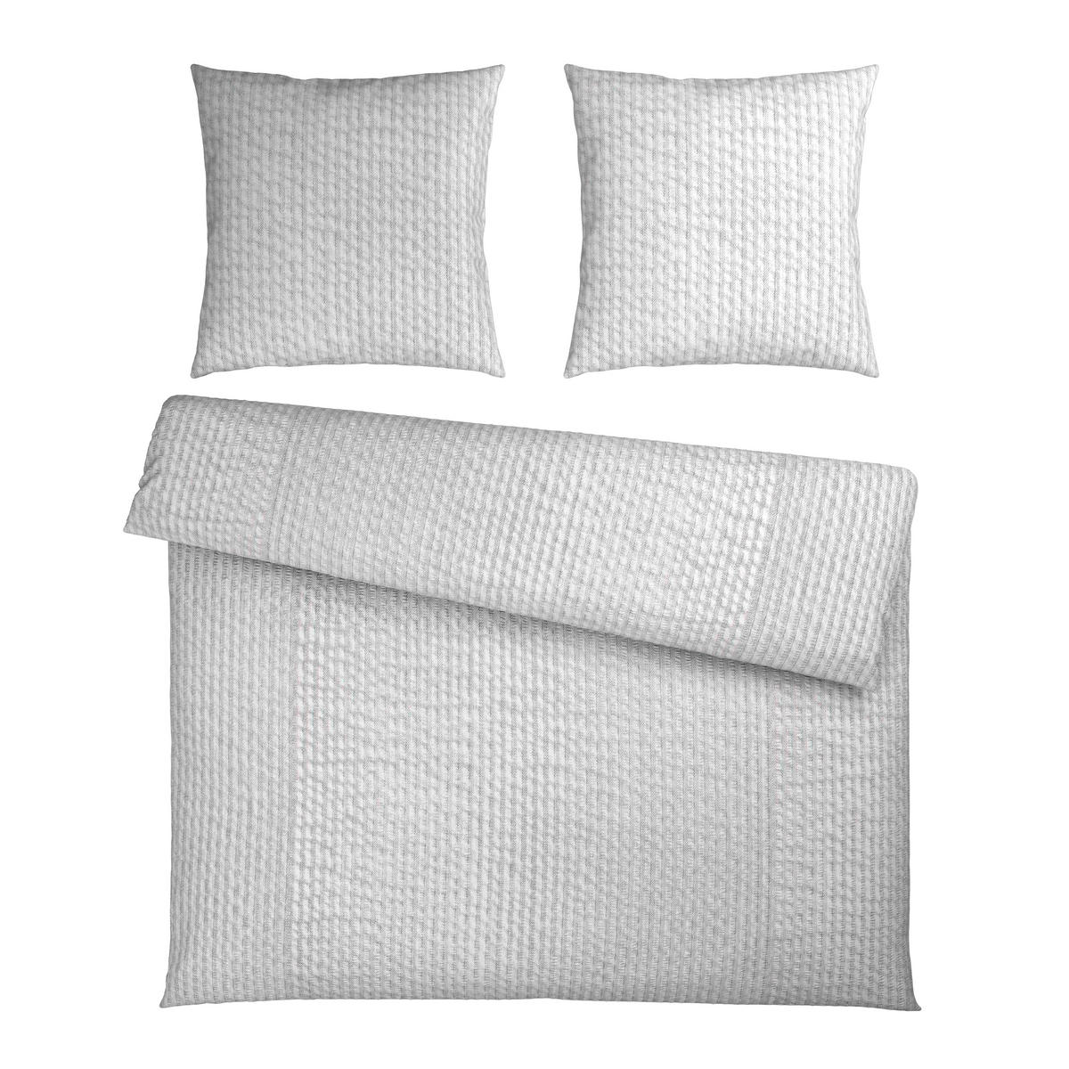 BETTWÄSCHE Seersucker 200/200 cm  - Weiß, Textil (200/200cm) - Novel