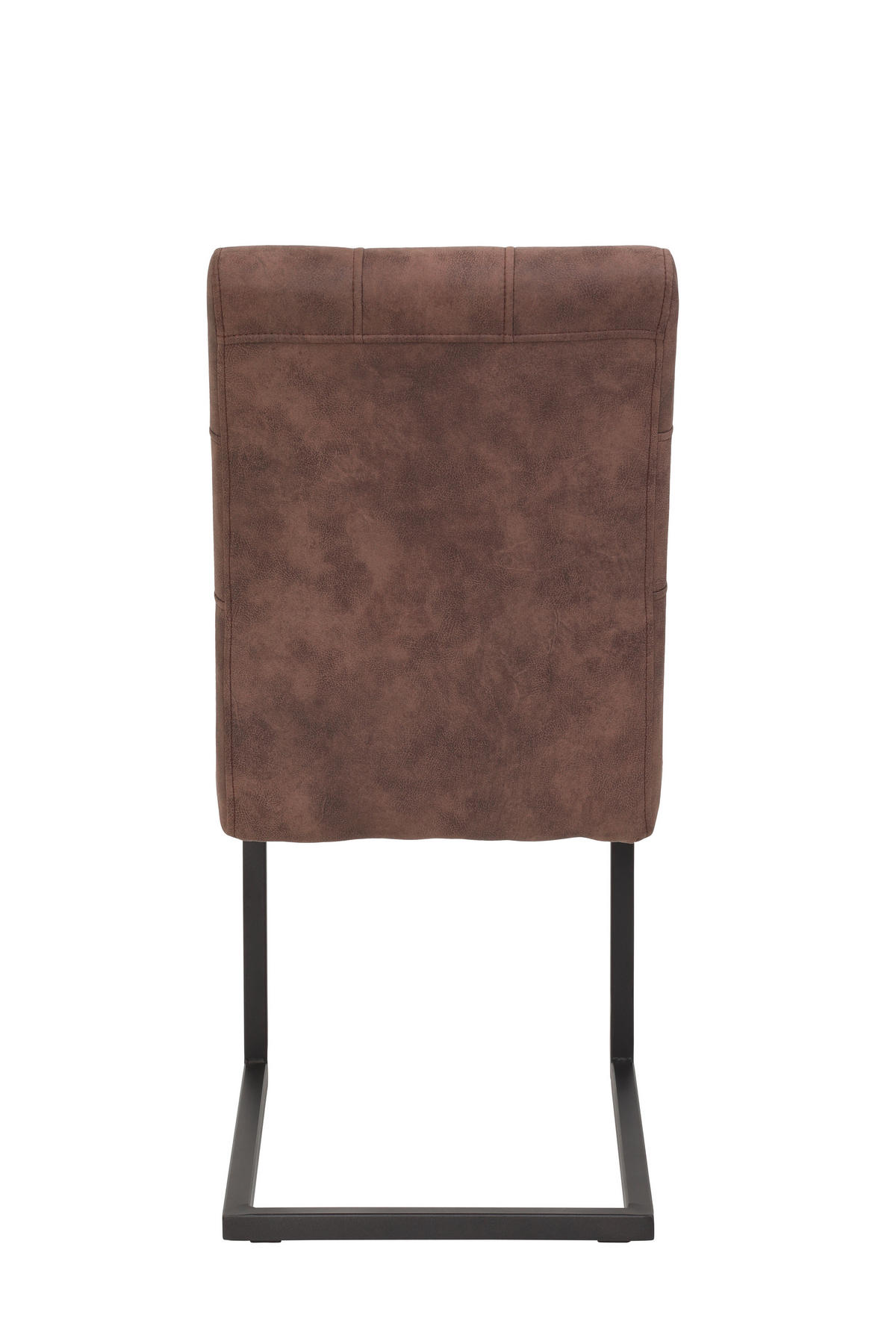 SCHWINGSTUHL-SET 2 Stück  in Stahl Lederlook  - Anthrazit/Braun, MODERN, Textil/Metall (42/91/62cm) - MID.YOU