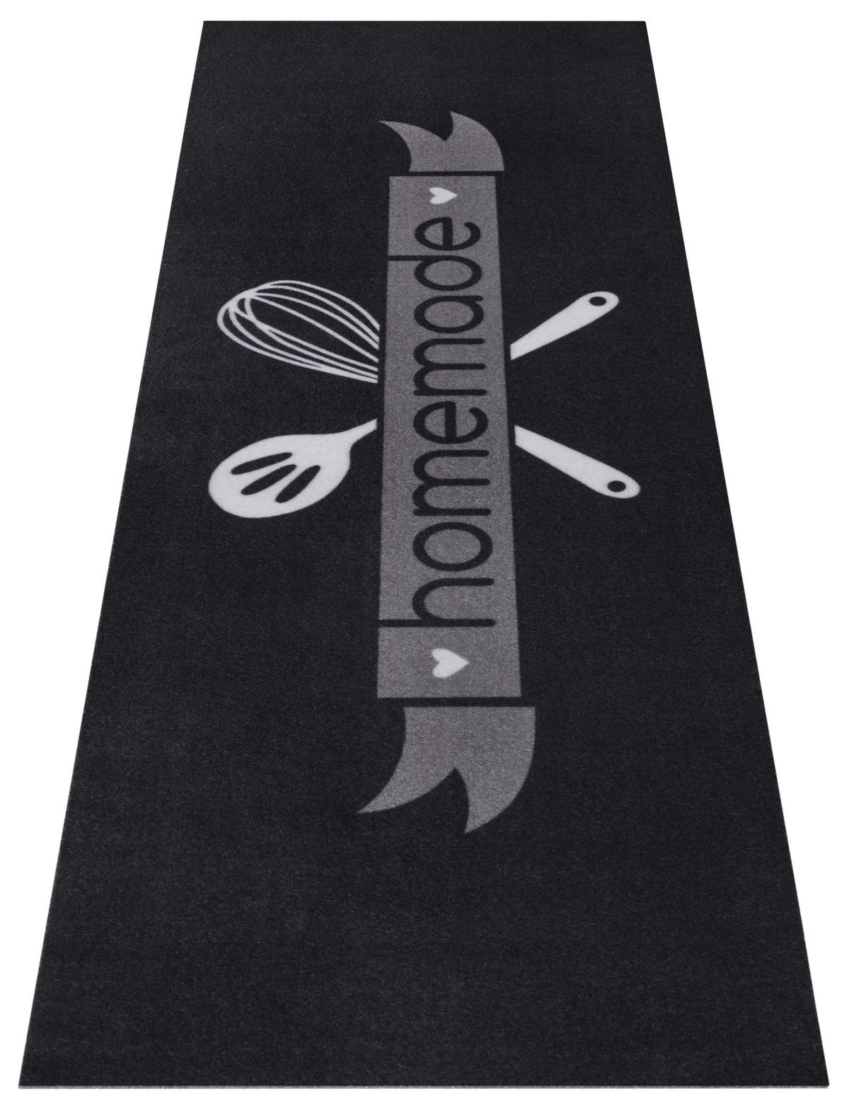 KÜCHENLÄUFER 50/150 cm Cook & Clean Grau, Schwarz, Weiß  - Schwarz/Weiß, Design, Kunststoff (50/150cm)