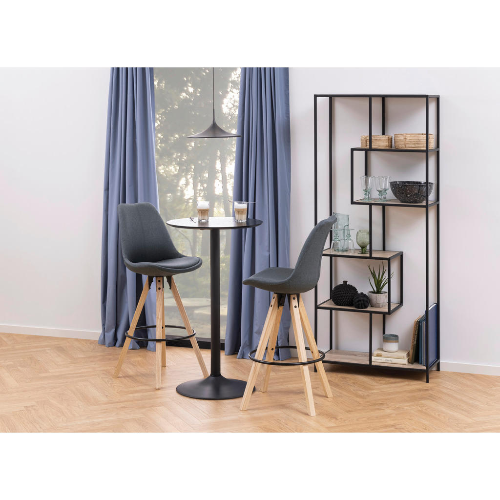 Thumbnail - Xxxl Regal Seaford, Schwarz, Sonoma Eiche, Holzwerkstoff, 77x185x35 cm, Typenauswahl, stehend, Wohnzimmer, Regale, Büche...