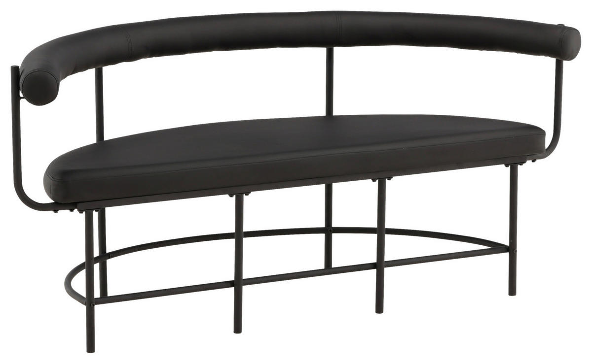 SITZBANK  in 165/75/51 cm  - Schwarz, Design, Textil/Metall (165/75/51cm) - Livetastic