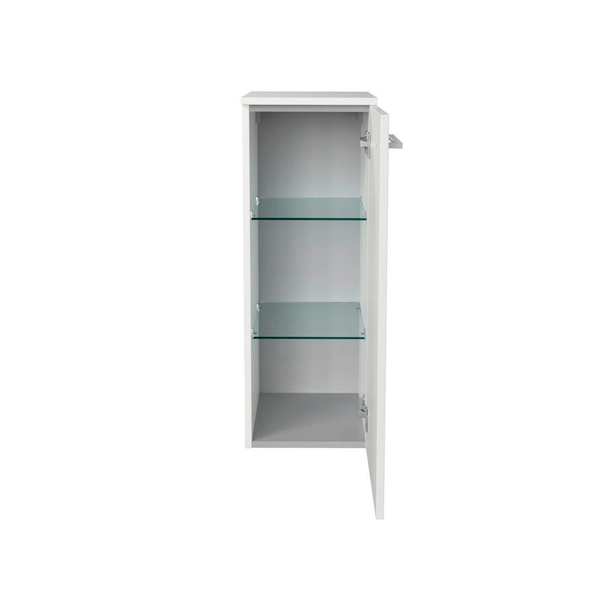 MIDISCHRANK 30,2/82,6/32 cm  - Chromfarben/Weiß Hochglanz, Basics, Glas/Holzwerkstoff (30,2/82,6/32cm) - MID.YOU