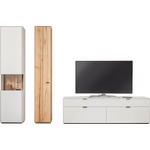 WOHNWAND in Weiß, Eichefarben 294,3/205,5/45,2 cm - Eichefarben/Weiß, Design, Glas/Holz (294,3/205,5/45,2cm) - Dieter Knoll