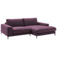ECKSOFA in Velours Violett  253/177 cm  - Violett/Schwarz, Design, Textil/Metall (253/177cm) - Dieter Knoll