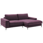 ECKSOFA in Velours Violett  253/177 cm  - Violett/Schwarz, Design, Textil/Metall (253/177cm) - Dieter Knoll