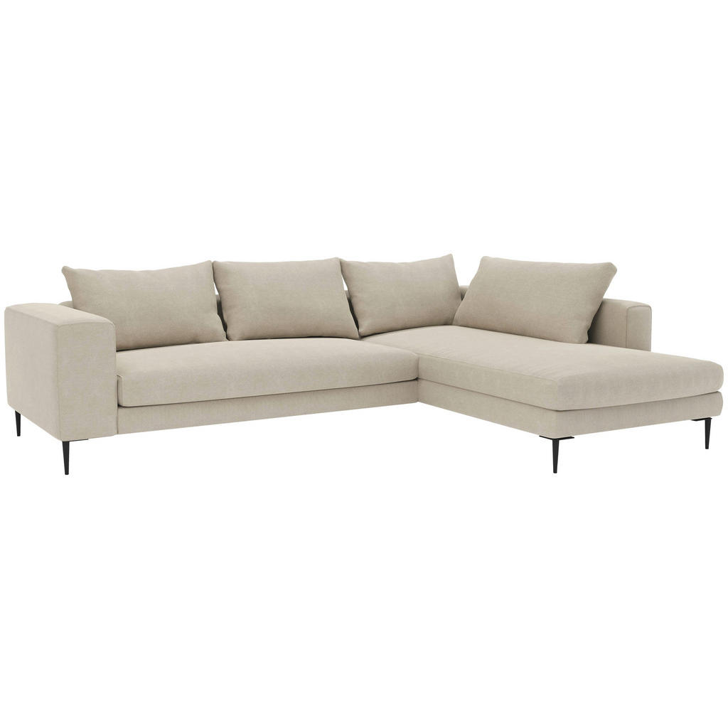 Thumbnail - Trendmanufaktur Ecksofa Aurora, Beige, Textil, 4-Sitzer, Füllung: Schaumstoff, Silikon, Ottomane rechts, L-Form, 295x210...
