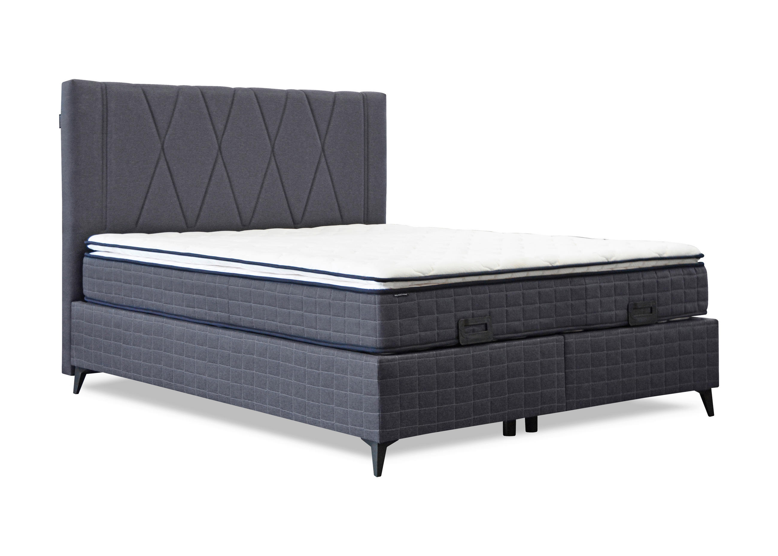 BOX KREVET     crna  - crna, Moderno, drvni materijal/tekstil (160/200cm)