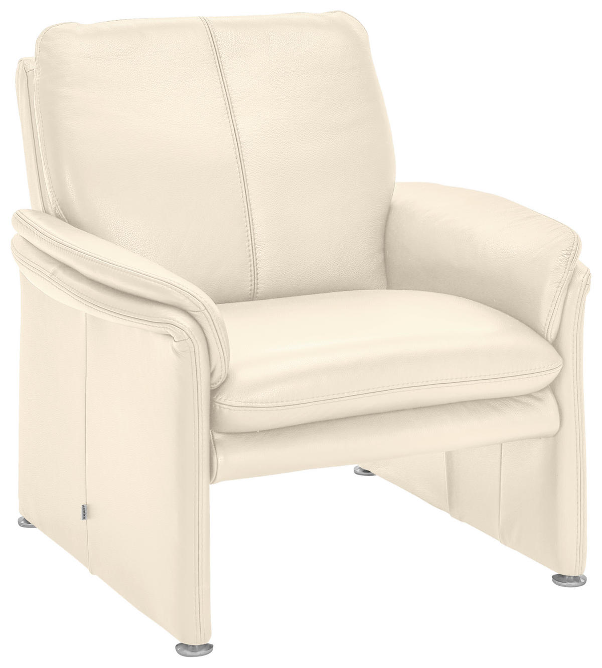 SESSEL in Echtleder Beige  - Chromfarben/Beige, KONVENTIONELL, Leder/Metall (98/90/86cm) - Celina Home