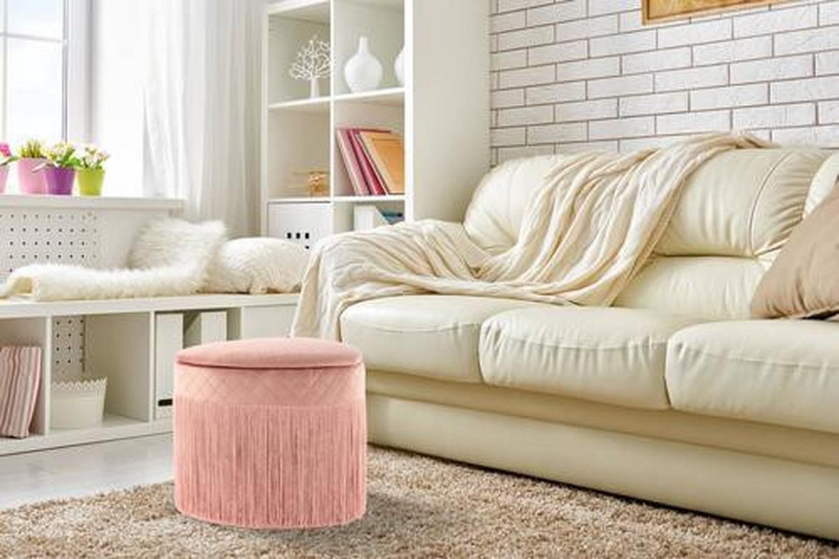 TABURET, dřevo, plast, kompozitní dřevo, 43/42/48 cm - růžová, Basics, dřevo/kompozitní dřevo (43/42/48cm)