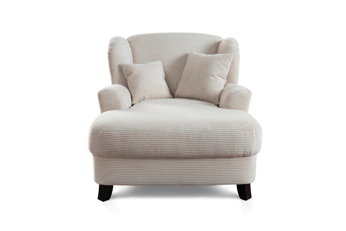 XXL-SESSEL Cord Creme    - Dunkelbraun/Creme, KONVENTIONELL, Holz/Textil (109/104/145cm) - Sit & More