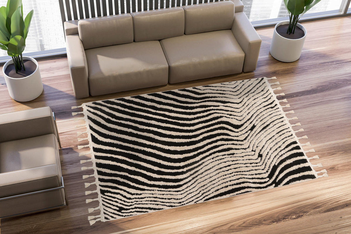 KOBEREC S VYSOKÝM VLASEM, 160/230 cm, bílá - bílá, Konvenční, textil (160/230cm)