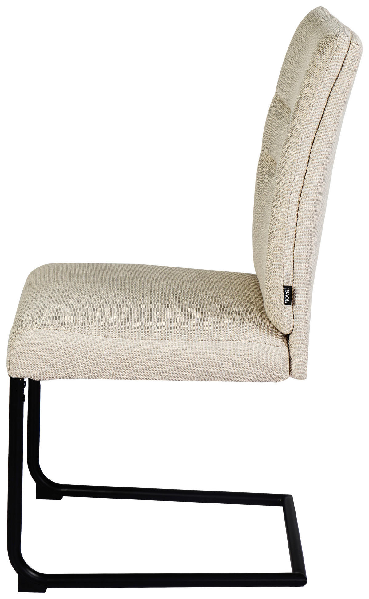 SCHWINGSTUHL   Mikrofaser  - Beige/Schwarz, Design, Textil/Metall (48/98/63cm) - Novel