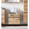 WASCHBECKENUNTERSCHRANK 61/55/40 cm  - Eiche Wotan/Silberfarben, Natur, Holzwerkstoff/Kunststoff (61/55/40cm) - Xora