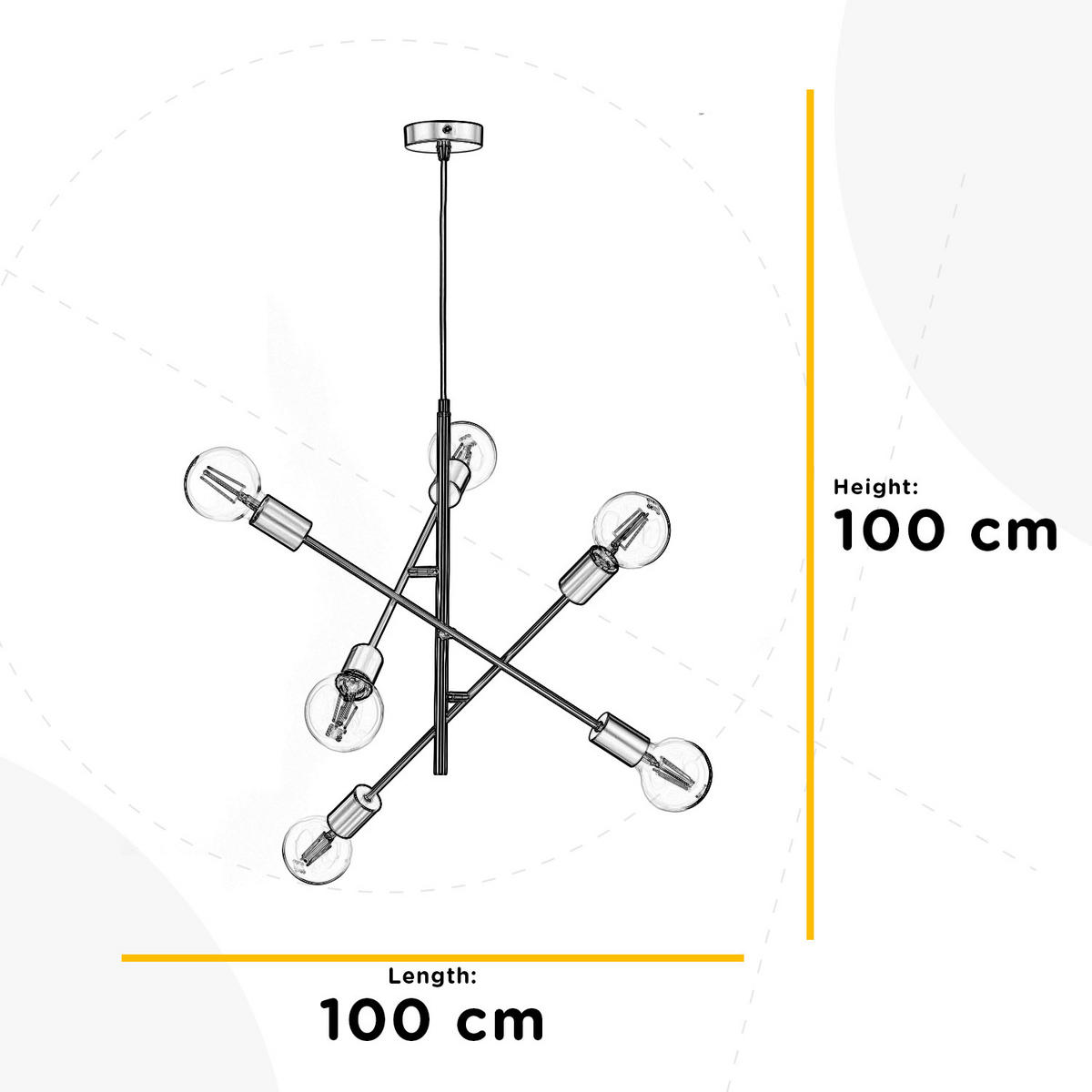 HÄNGELEUCHTE 5098 CROSS 100/100/100 cm   - Goldfarben, KONVENTIONELL, Metall (100/100/100cm)