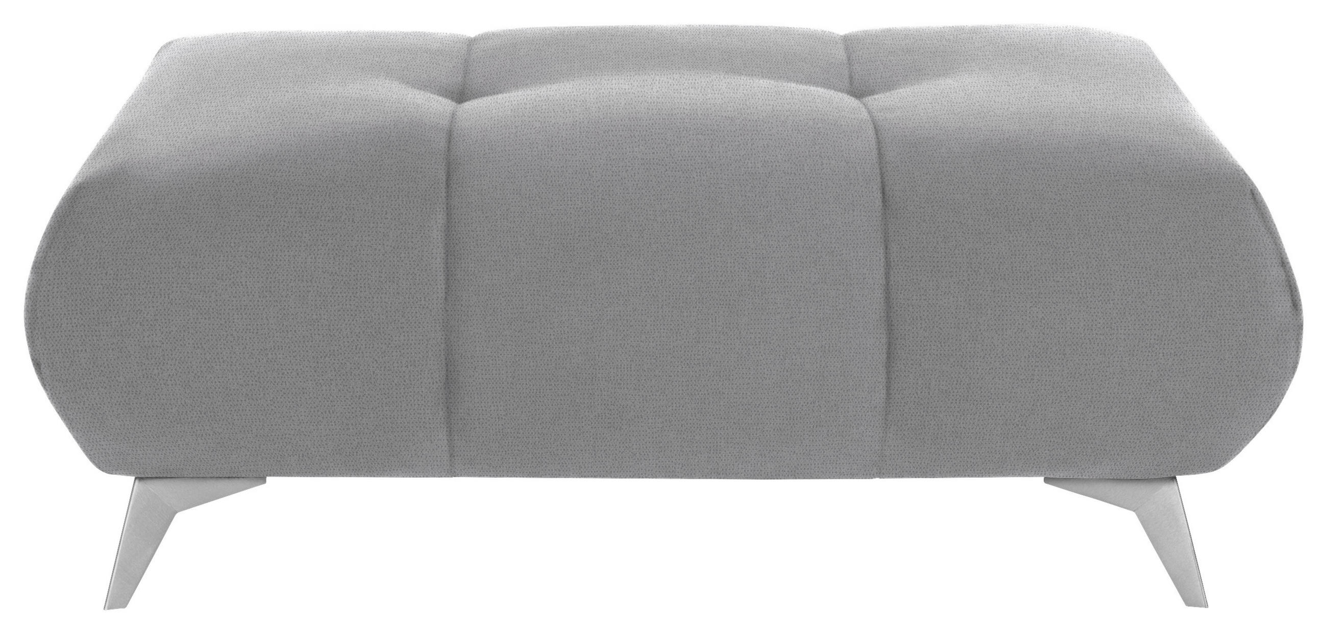 HOCKER Webstoff Hellgrau  - Edelstahlfarben/Hellgrau, Design, Textil/Metall (120/43/70cm) - Hom`in