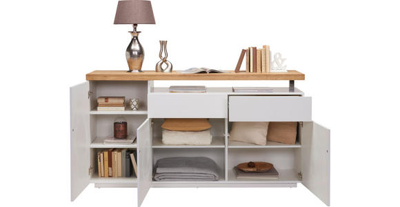 SIDEBOARD 170/92/43 cm in Weiß, Eichefarben - Eichefarben/Weiß, Design, Holz/Holzwerkstoff (170/92/43cm) - Novel