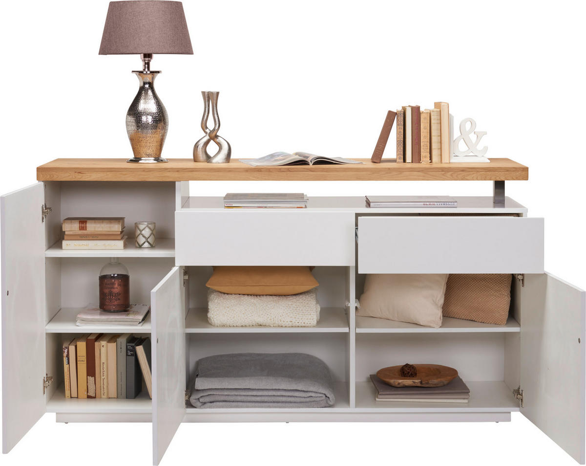 SIDEBOARD  in 170/92/43 cm  - Eichefarben/Weiß, Design, Holz/Holzwerkstoff (170/92/43cm) - Novel