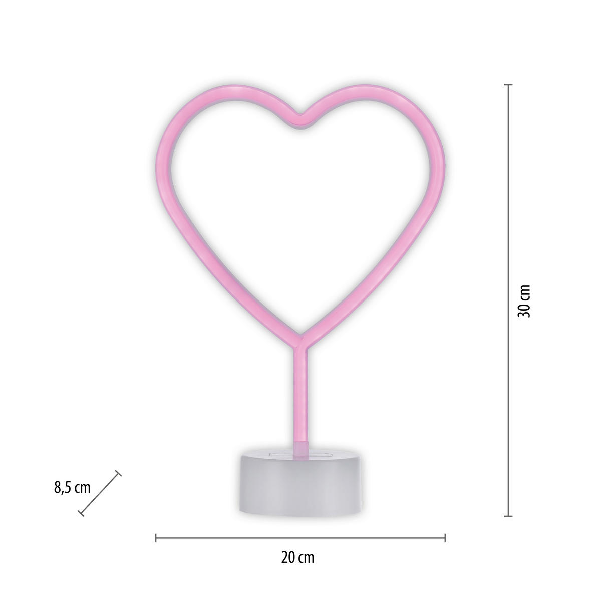 UKRASNA LED LAMPA  - pink, Trendi, plastika (20/8,5/30cm)