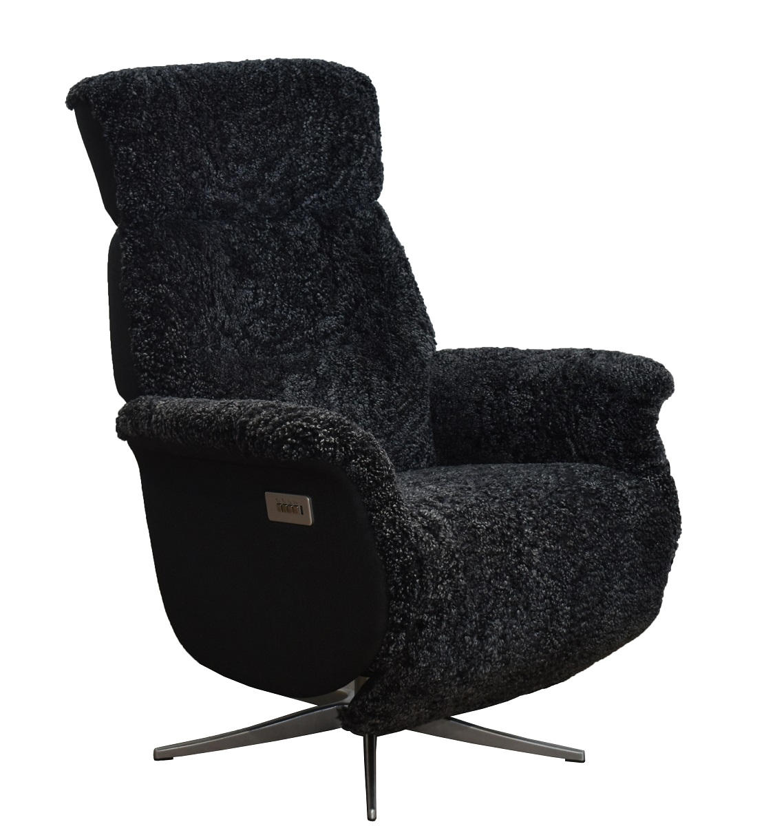 RELAXFÅTÖLJ i trä, metall, textil mörkgrå  - stålfärgad/mörkgrå, Lifestyle, metall/trä (76/107/75/86/150cm) - Best Price