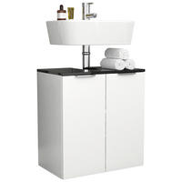 WASCHBECKENUNTERSCHRANK 56/60/34 cm  - Silberfarben/Schwarz, MODERN, Holzwerkstoff/Metall (56/60/34cm) - MID.YOU