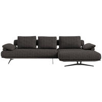 ECKSOFA Chenille Dunkelbraun  - Dunkelbraun/Schwarz, Design, Textil/Metall (334/168cm) - Dieter Knoll
