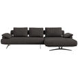 ECKSOFA  in Chenille Dunkelbraun Rückenkissen, Armlehnenkissen  334/168 cm  - Dunkelbraun/Schwarz, Design, Textil/Metall (334/168cm) - Dieter Knoll
