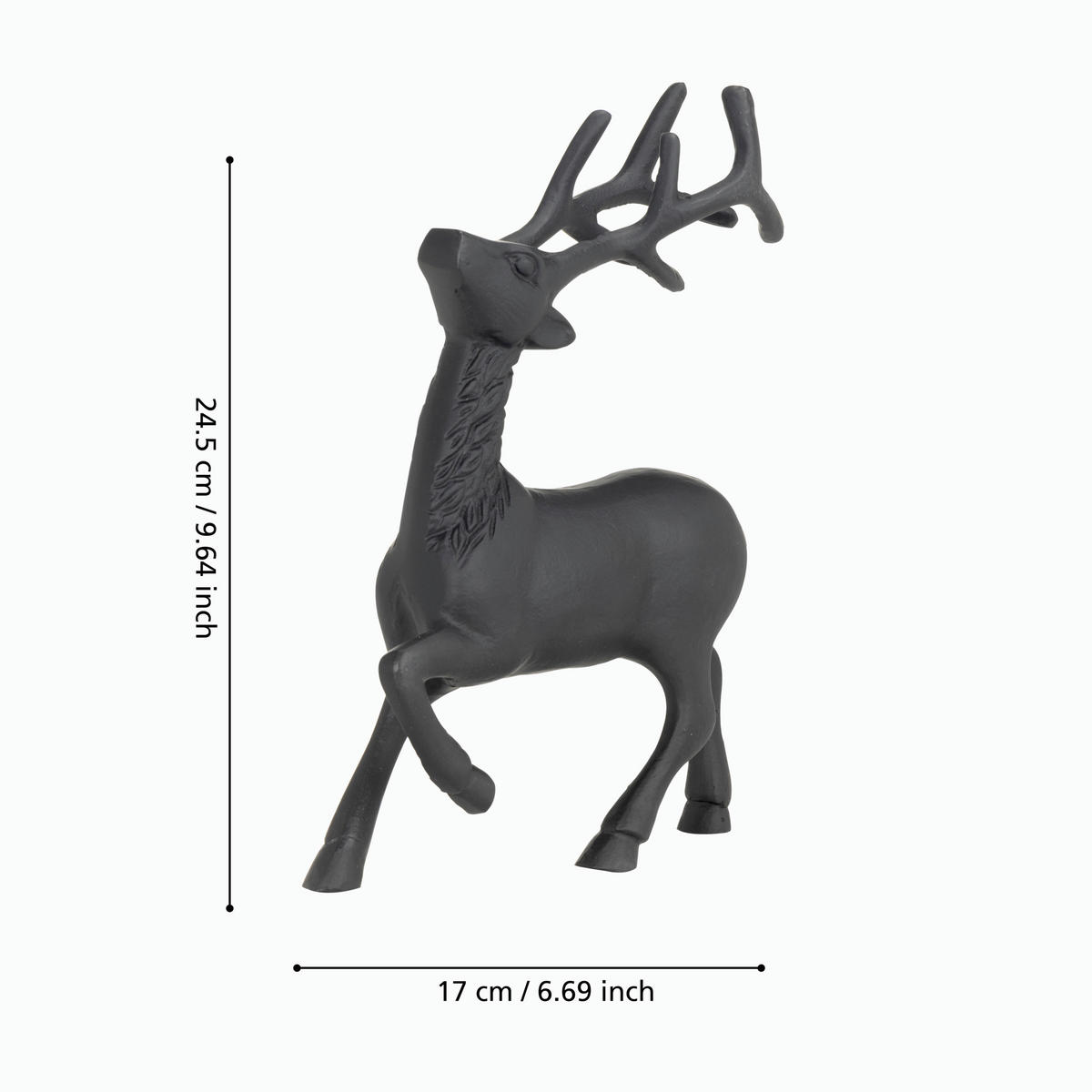 DEKOHIRSCH - Schwarz, LIFESTYLE, Metall (17/7/24,5cm)