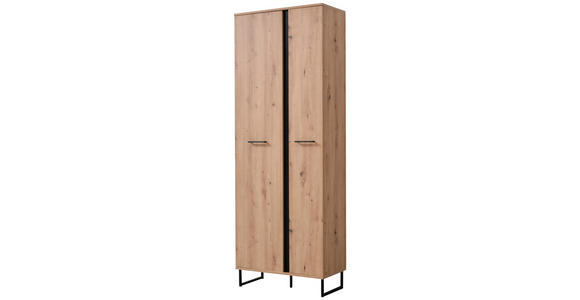 GARDEROBE 5-teilig  in 260/194,5/35 cm  - Schwarz/Eiche Artisan, Basics, Holzwerkstoff (260/194,5/35cm) - Carryhome