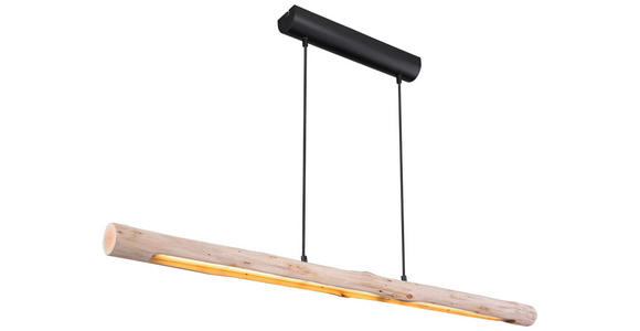 LED-HÄNGELEUCHTE 120/8/150 cm - Schwarz/Naturfarben, Design, Holz/Holzwerkstoff (120/8/150cm) - Novel