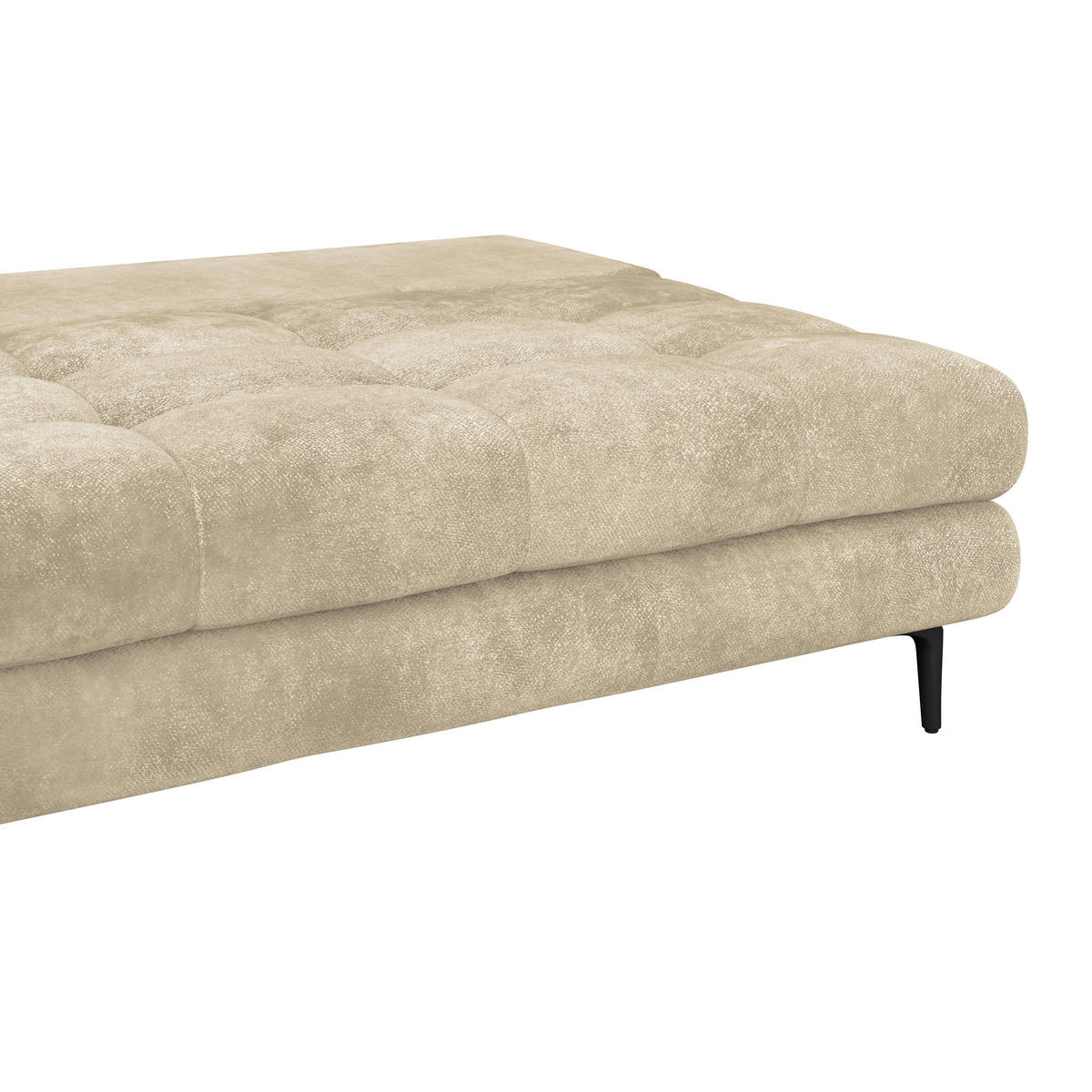 SCHLAFSOFA  mit Liegefunktion, Schlafen auf Sitzhöhe, Rücken echt Chenille Beige  - Beige/Schwarz, KONVENTIONELL, Textil/Metall (203/94/96cm) - Carryhome